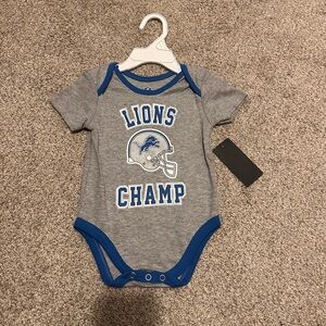 NFL Gray and Blue Detroit Lions Baby Bodysuit